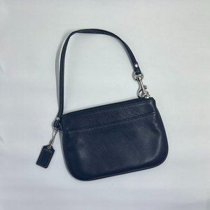 Coach Black Leather 2 Pocket Wristlet